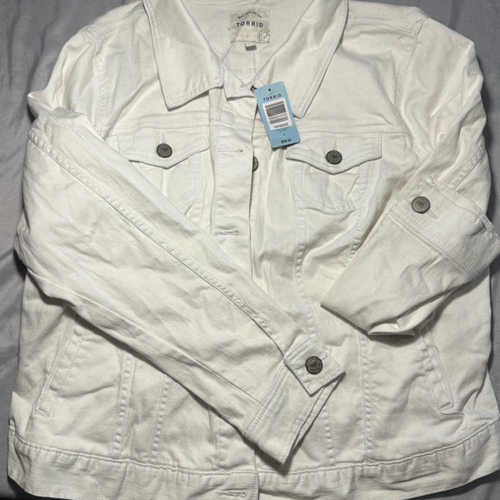 Torrid White Denim Jacket